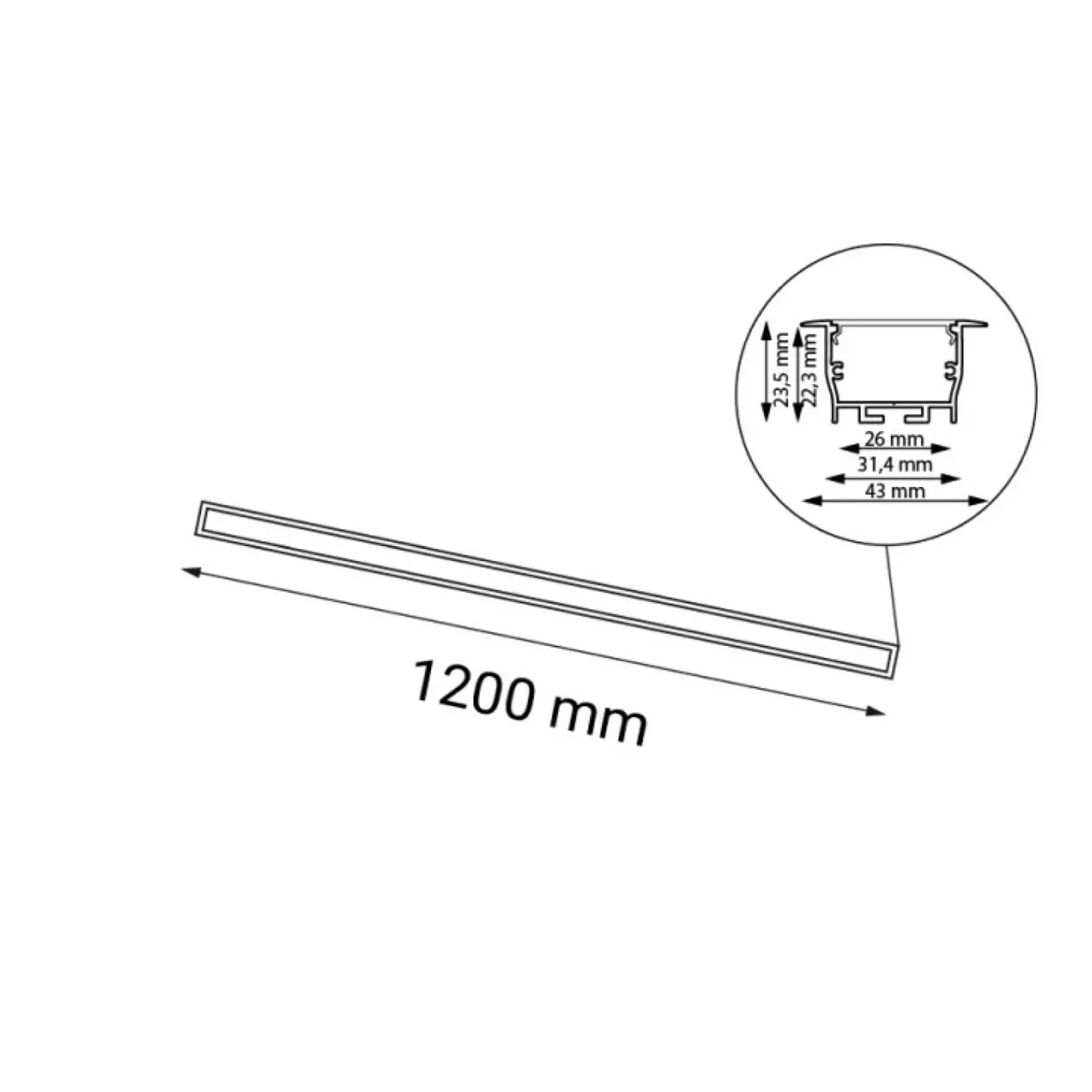 Sklep Kaja Ledowa ramka podtynkowa do holu 120cm 3000K ANT 1829 HIATE | Kaja