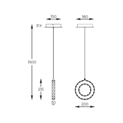 Shop Ledowe koło na regulowanym zwisie MD3713-1-3CT GIRONA | Kaja Żyrandole Nowoczesne