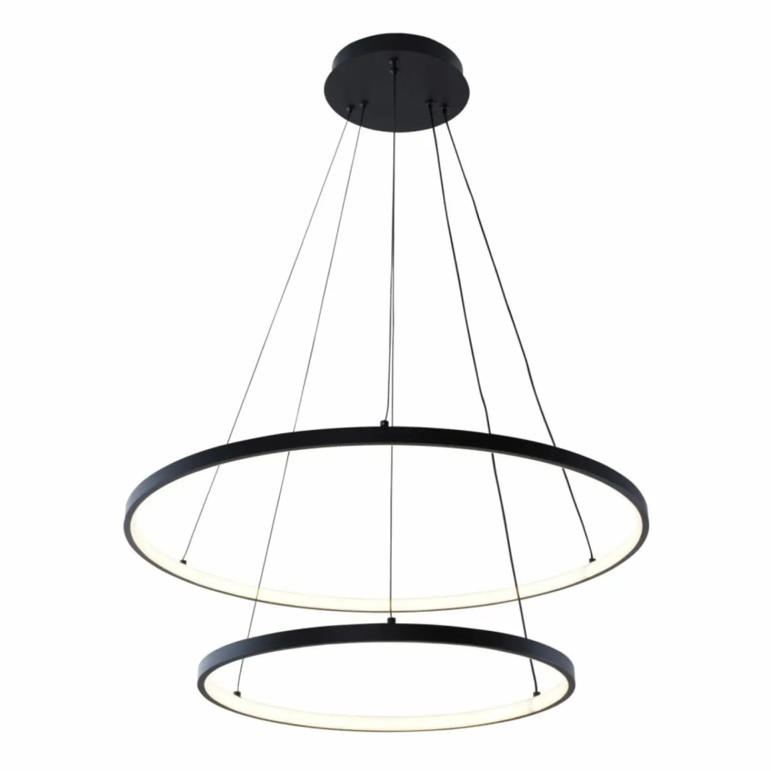 Sale Ledowe obręcze na regulowanych zwisach 18140BK-2 BRENO | Kaja Żyrandole Nowoczesne