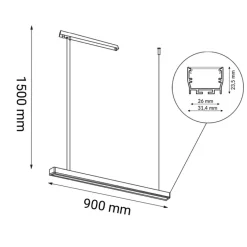 Best Ledowe oświetlenie do kuchni 90cm 4000K ANT 1846 HIATE | Kaja Żyrandole Nowoczesne