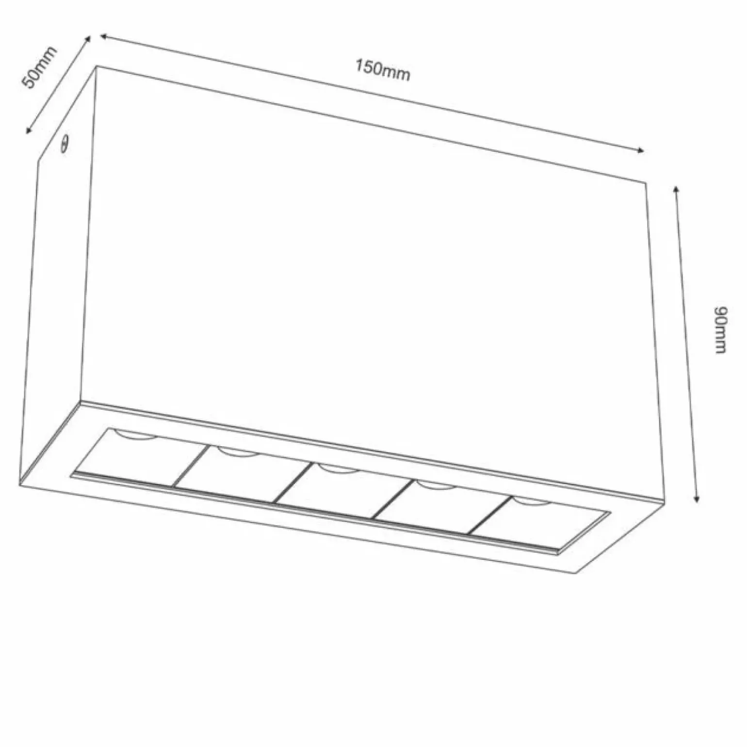 Sklep Kaja Ledowy downlight z 4 światłami 9x15cm LED 4000K ANT 1038 serii A-GLARE