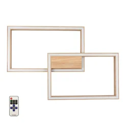 New Ledowy, drewniany plafon sterowany pilotem 91402274 RAMME | Kaja Żyrandole Nowoczesne