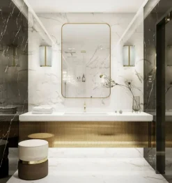 Sklep Kaja Ledowy, elegancki, złoty kinkiet łazienkowy 10730 PALMAS | Kaja