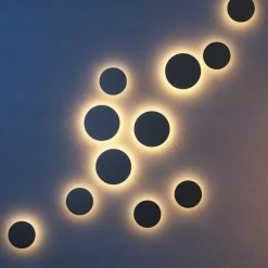 Sklep Kaja Ledowy kinkiet w formie grafitowej tarczy ⌀18cm O420WL-L12GF WALD