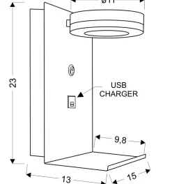 Sklep Kaja Ledowy kinkiet z USB, idealny do sypialni 21-76052 z serii COMPACT