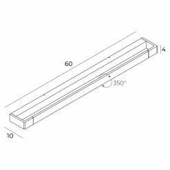 Sklep Kaja Ledowy, obrotowy kinkiet do łazienki 60cm MX W0308 FLINK | Kaja