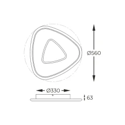 Sklep Kaja Ledowy plafon o dekoracyjnym kształcie MX3888-1-3WBCT GETAFE | Kaja