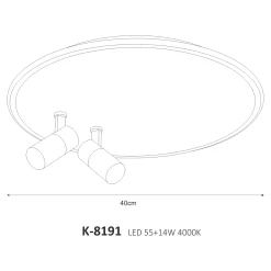 Sklep Kaja Ledowy plafon z dwoma ruchomymi reflektorami K-8191 z serii LOGAN | Kaja Oświetl
