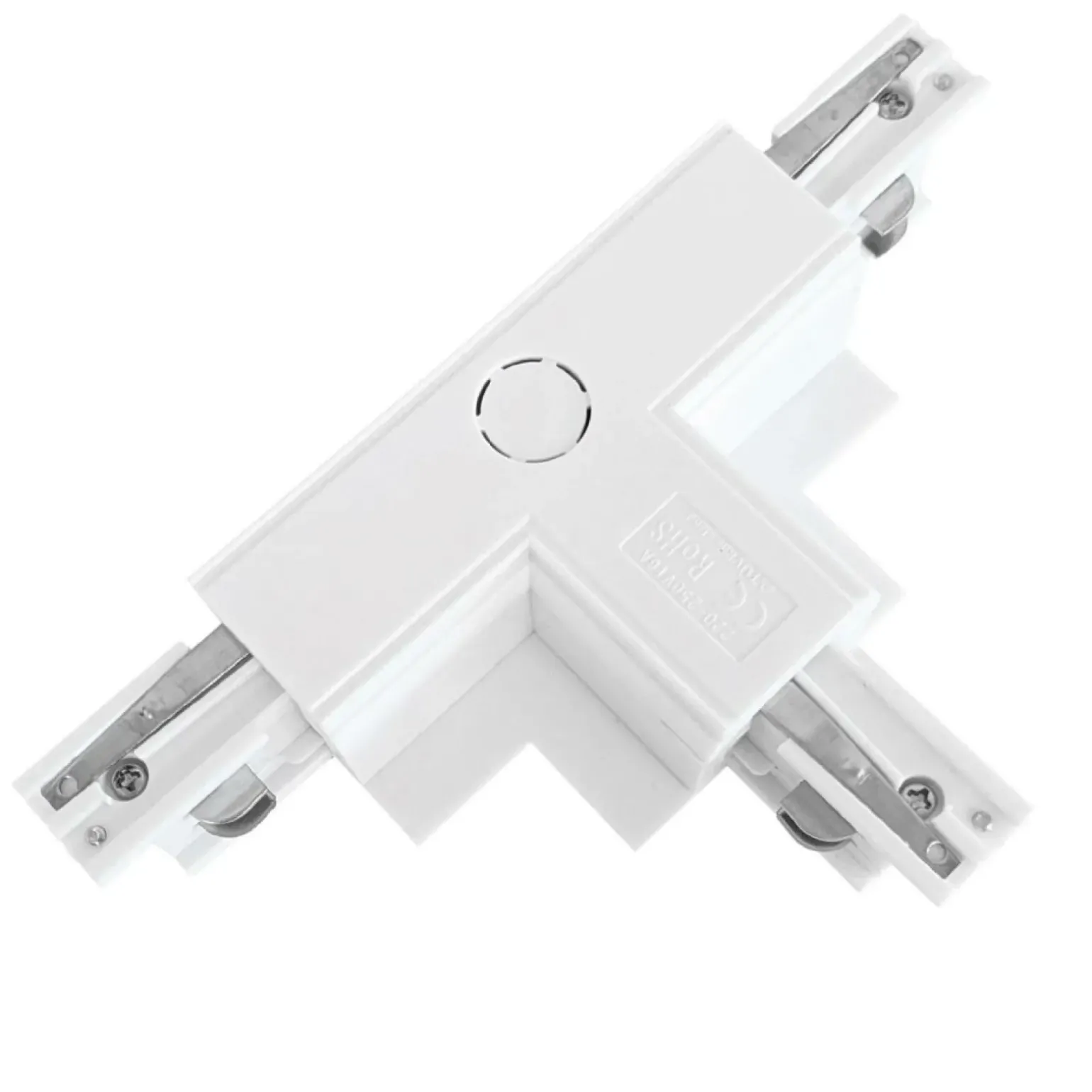 Sklep Kaja Lewy, biały łącznik typu T do szyny AZ5439 TRACK 3LINE GIPS | Kaja