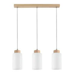 Cheap Liniowa, drewniana lampa wisząca z kloszami 1720374 BOSCO | Kaja Żyrandole Nowoczesne