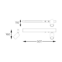 Sklep Kaja Liniowa lampa ścienna LED z reflektorem W230757202 z serii MANNA