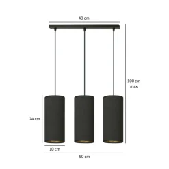 Store Liniowa lampa wisząca nad stół w jadalni 1067/3 BENTE | Kaja Żyrandole Nowoczesne