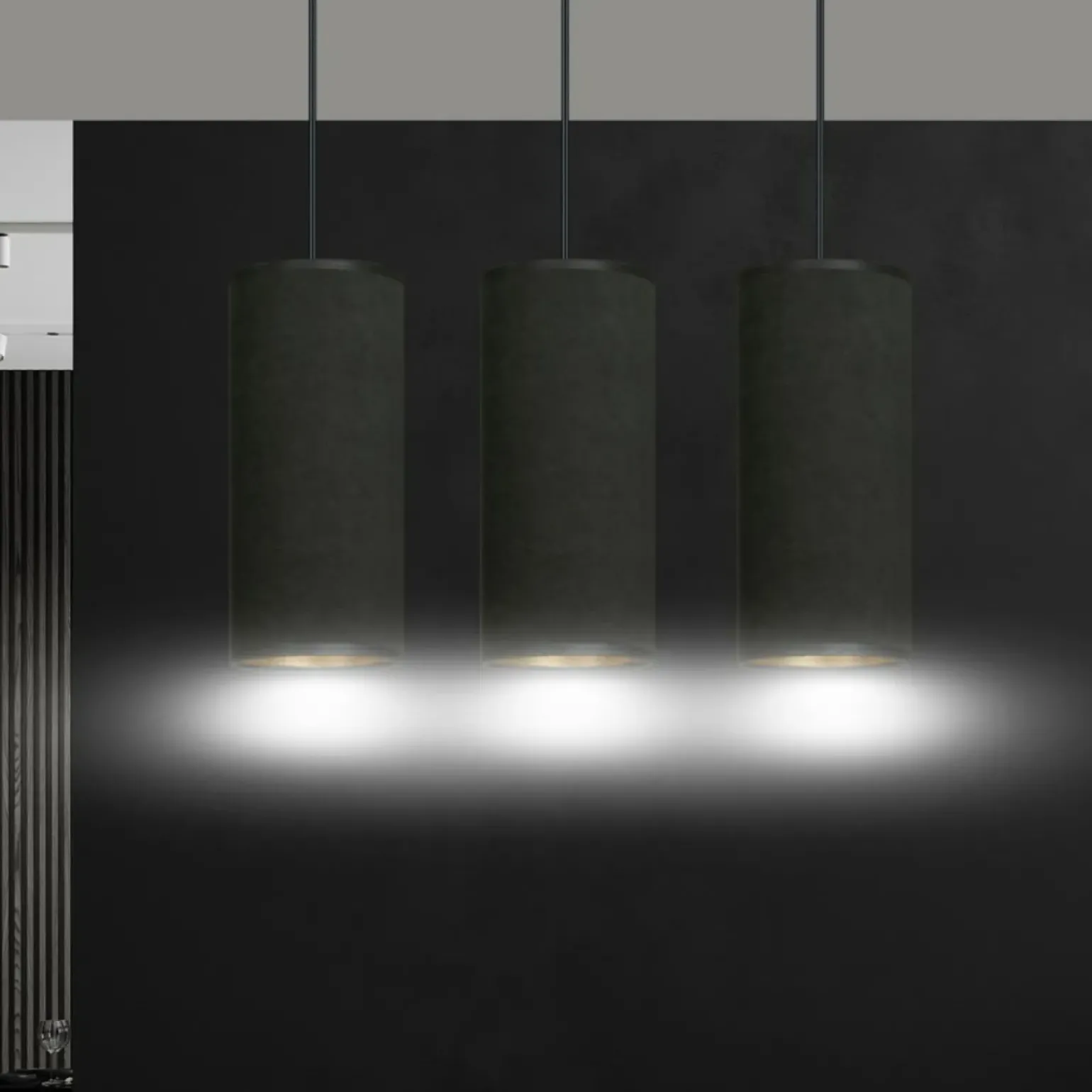 Store Liniowa lampa wisząca nad stół w jadalni 1067/3 BENTE | Kaja Żyrandole Nowoczesne