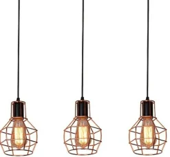 Best Liniowa lampa wisząca z drucianymi kloszami AZ2141 CARRON | Kaja Żyrandole Nowoczesne