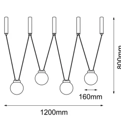 Cheap Liniowa lampa wisząca z kulistymi kloszami ANT 5072 IO | Kaja Żyrandole Nowoczesne