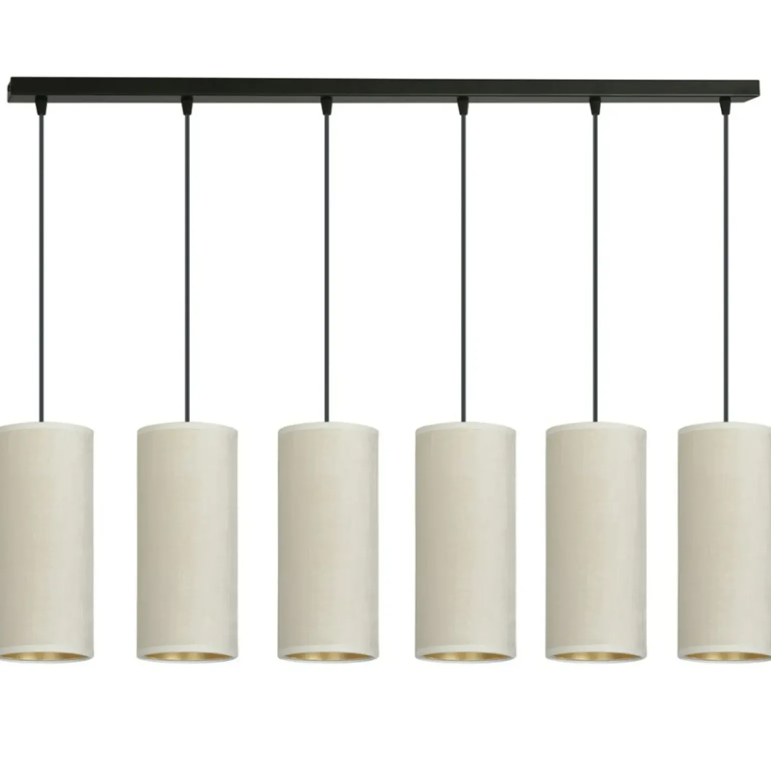 Store Liniowa lampa wisząca z wąskimi abażurami 1059/6 BENTE | Kaja Żyrandole Nowoczesne