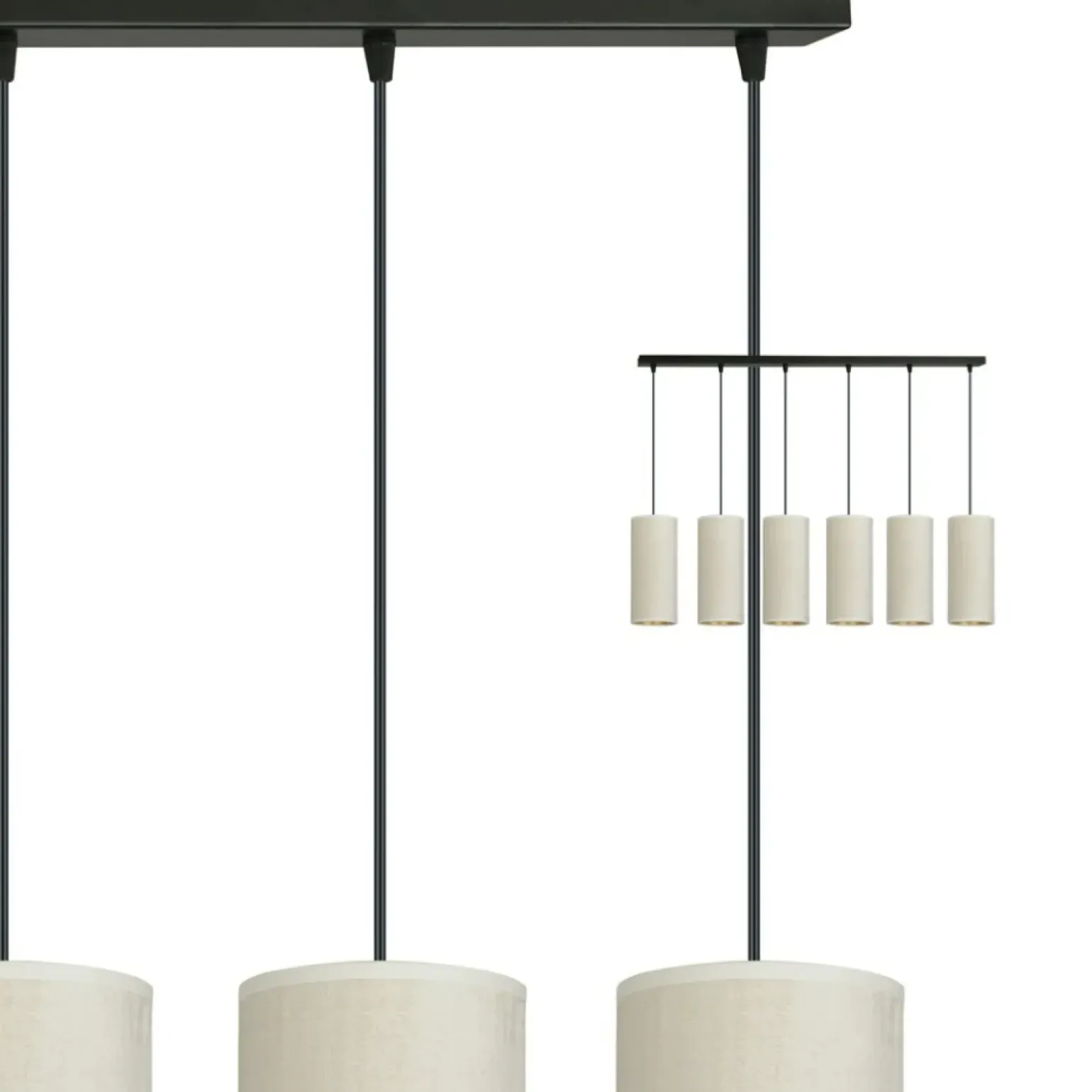 Store Liniowa lampa wisząca z wąskimi abażurami 1059/6 BENTE | Kaja Żyrandole Nowoczesne