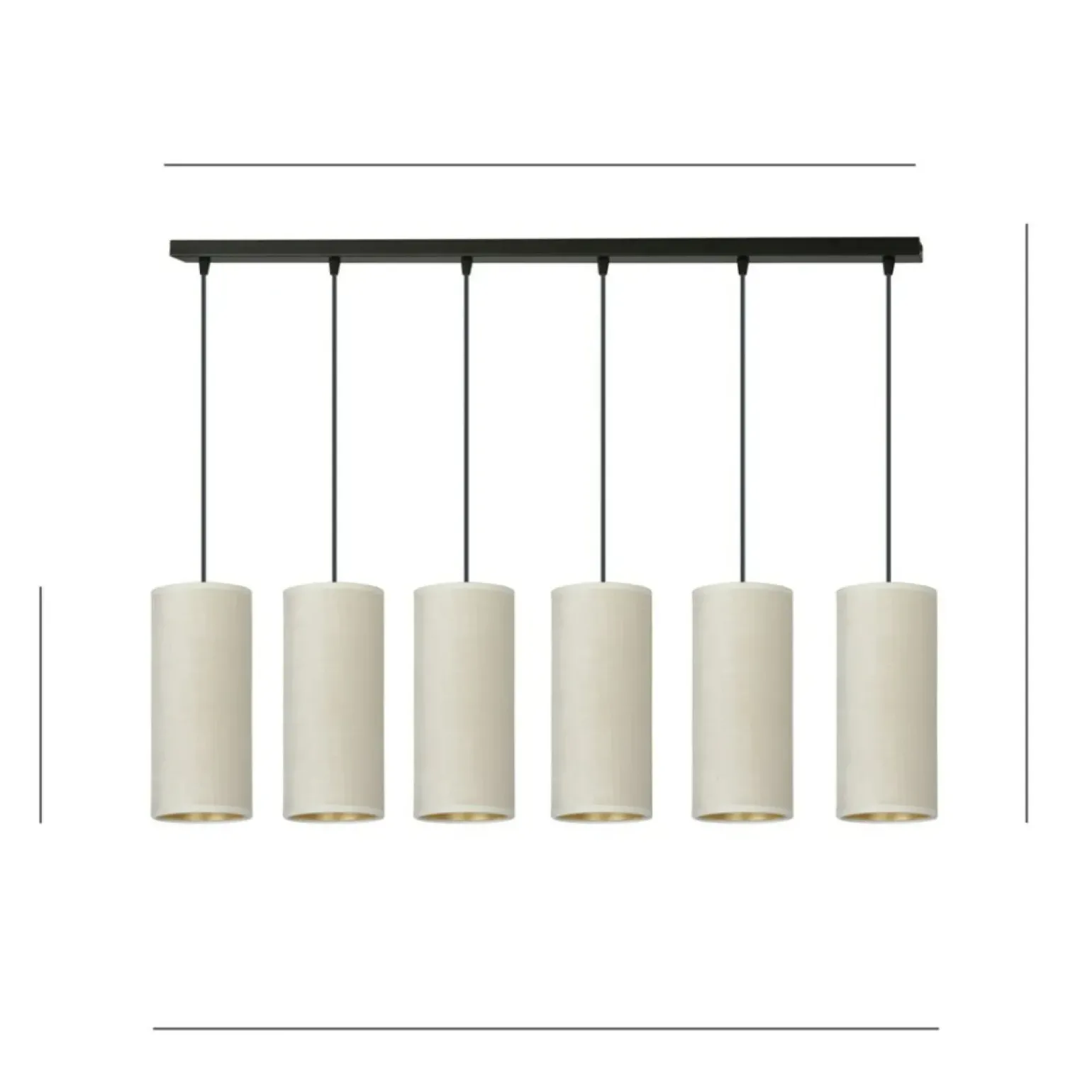 Store Liniowa lampa wisząca z wąskimi abażurami 1059/6 BENTE | Kaja Żyrandole Nowoczesne