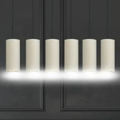 Store Liniowa lampa wisząca z wąskimi abażurami 1059/6 BENTE | Kaja Żyrandole Nowoczesne