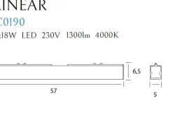 Sklep Kaja Liniowa listwa sufitowa LED do kuchni 57cm MX C0190 LINEAR | Kaja