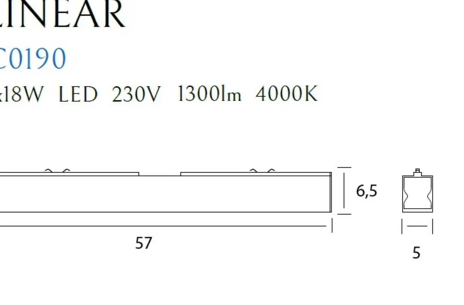 Sklep Kaja Liniowa listwa sufitowa LED do kuchni 57cm MX C0190 LINEAR | Kaja