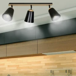 Fashion Listwa sufitowa z 3 kloszami w kolorze czarnym 725/3 | Kaja Żyrandole Nowoczesne