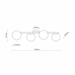 Best Sale Listwa sufitowa z 4 małymi kloszami G9 TK 4513 ESTERA GOLD | Kaja Żyrandole Nowoczesne