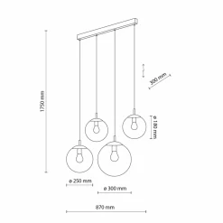 Store Listwa sufitowa z czterema zwisami, nad stół TK 4795 ESME | Kaja Żyrandole Nowoczesne
