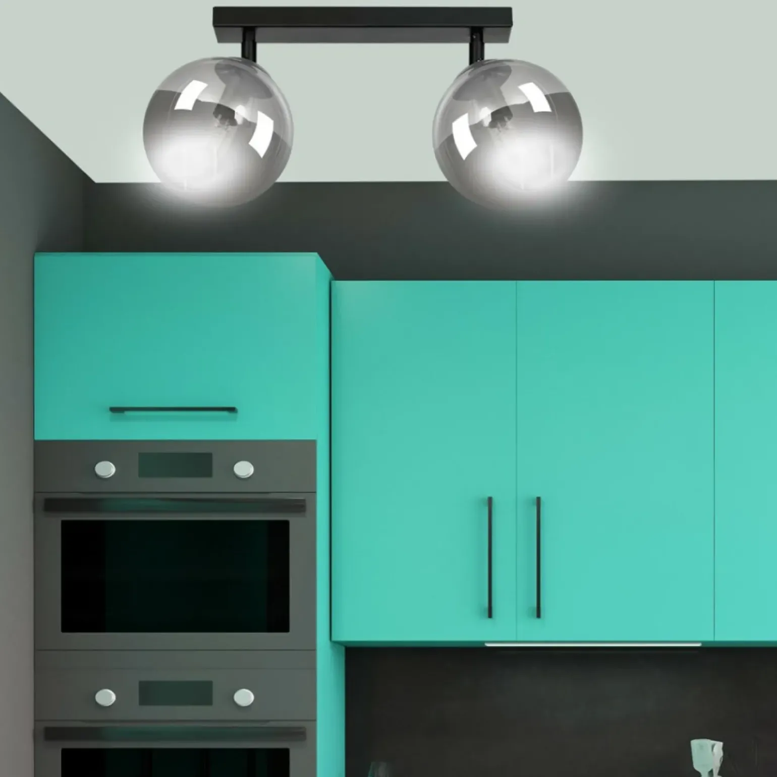 Outlet Listwa sufitowa z grafitowymi kloszami 777/2 | Kaja Oświetlenie Żyrandole Nowoczesne