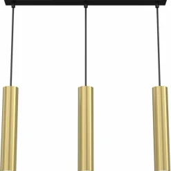 Outlet Listwa sufitowa, złote tuby, nad wyspę kuchenną LX 0115 z serii RAITO Żyrandole Nowoczesne