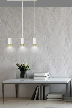 Best Listwa wisząca z trzema lampami w białym kolorze 815/3 | Kaja Żyrandole Nowoczesne