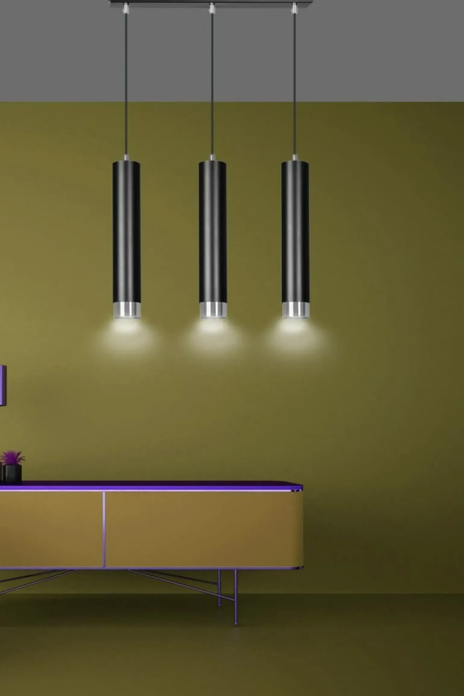 Best Listwa z 3 lampami wiszącymi nad stół w jadalni 643/3 | Kaja Żyrandole Nowoczesne