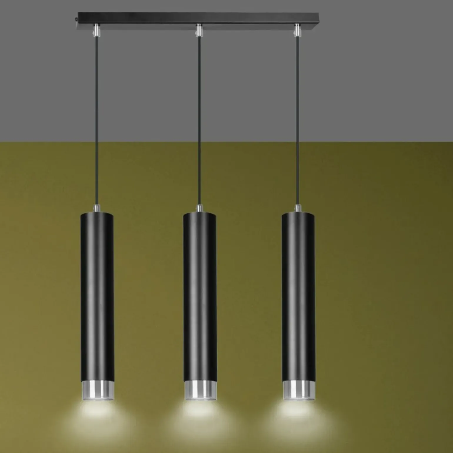 Best Listwa z 3 lampami wiszącymi nad stół w jadalni 643/3 | Kaja Żyrandole Nowoczesne