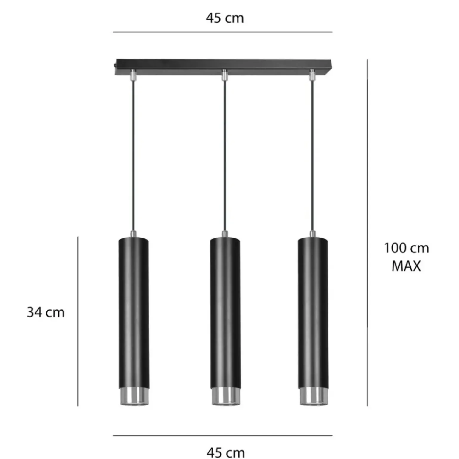 Best Listwa z 3 lampami wiszącymi nad stół w jadalni 643/3 | Kaja Żyrandole Nowoczesne