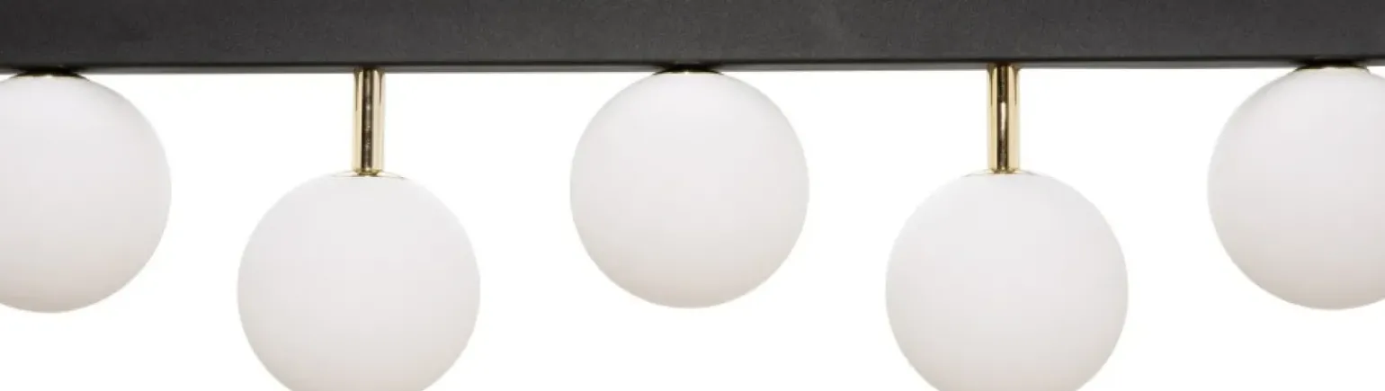 Clearance Listwa z białymi kloszami, do nowoczesnego salonu 5643 z serii ALI Żyrandole Nowoczesne