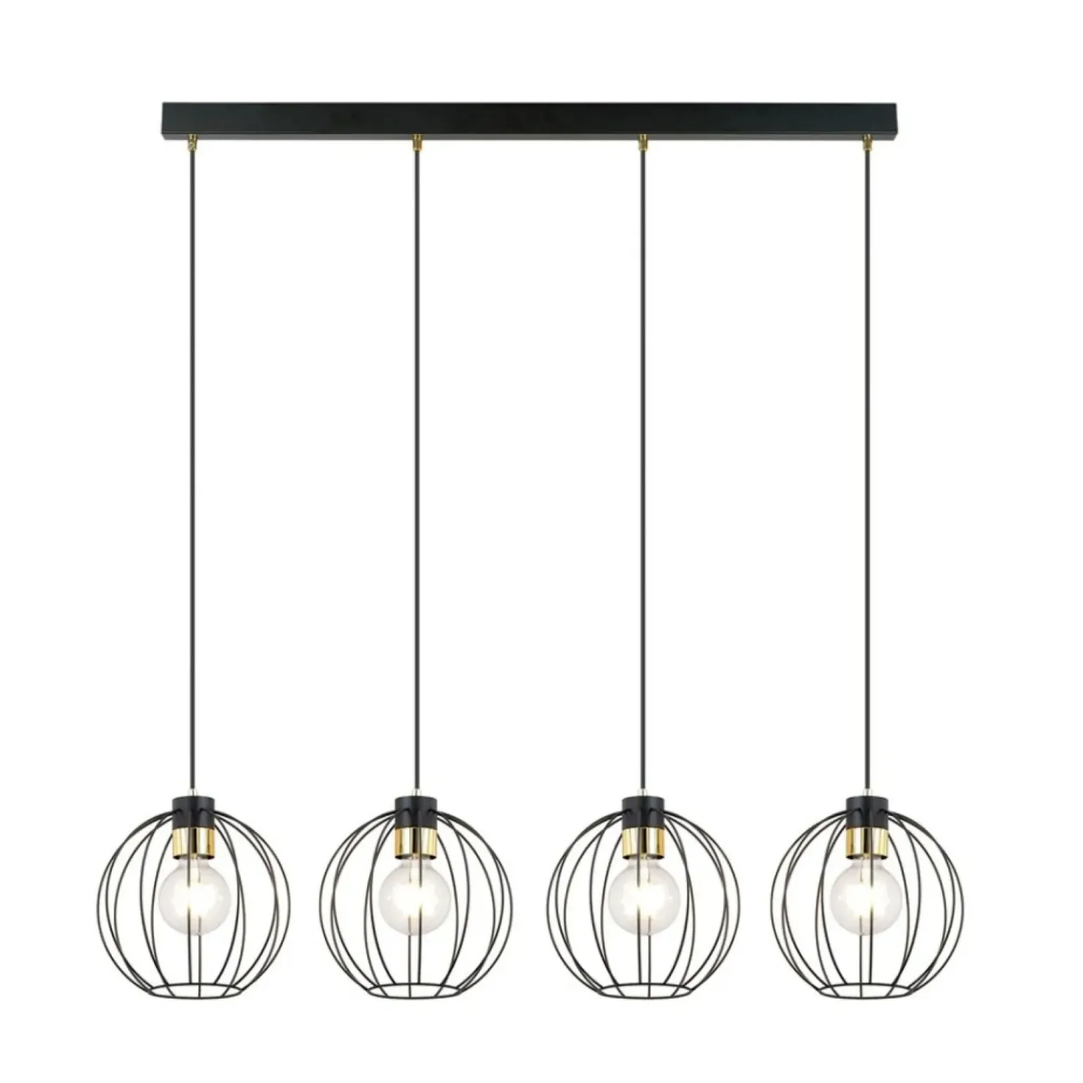 Store Listwa z czterema zwisającymi drucianymi kulami 1222/4 z serii GINO Żyrandole Nowoczesne