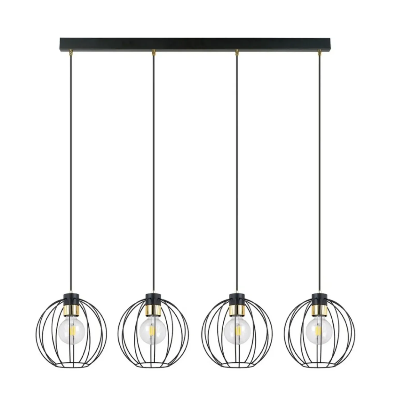 Store Listwa z czterema zwisającymi drucianymi kulami 1222/4 z serii GINO Żyrandole Nowoczesne