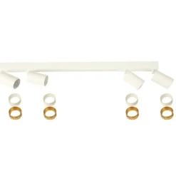 Discount Listwa z reflektorami i LEDem na środku LP-0703/4C WH PERUGIA | Kaja Żyrandole Nowoczesne