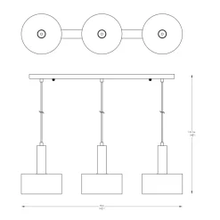Cheap Listwa z szerokimi kloszami, do jadalni nad stół A8133-3A z serii LEO Żyrandole Nowoczesne
