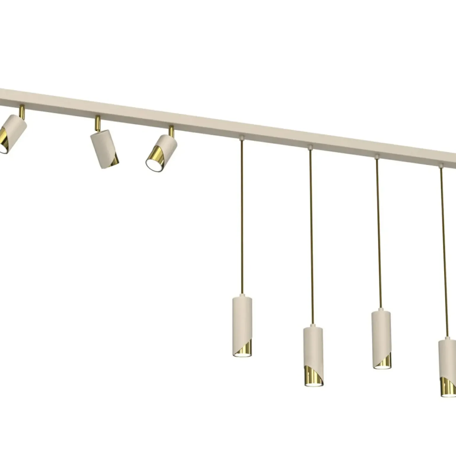 Store Listwa z wiszącymi tubami i reflektorami LX 9683 SHIFT | Kaja Żyrandole Nowoczesne