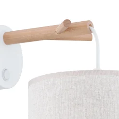 Sklep Kaja Lniany kinkiet na drewnianym ramieniu TK 6555 ALBERO | Kaja