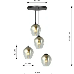 New Loftowa lampa wisząca do sypialni 680/4PREM ISTAR PREMIUM | Kaja Żyrandole Nowoczesne