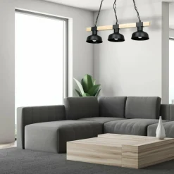 Cheap Loftowa lampa wisząca z drewnem stabilizującym MLP7457 z serii FARO | Kaja Oświe Żyrandole Nowoczesne