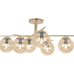 Hot Luksusowa lampa sufitowa z bursztynowymi kloszami K-5414 z serii GRAND Żyrandole Nowoczesne