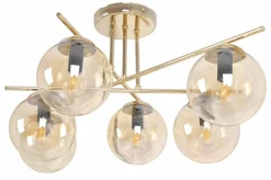Hot Luksusowa lampa sufitowa z bursztynowymi kloszami K-5414 z serii GRAND Żyrandole Nowoczesne