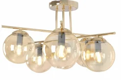 Hot Luksusowa lampa sufitowa z bursztynowymi kloszami K-5414 z serii GRAND Żyrandole Nowoczesne