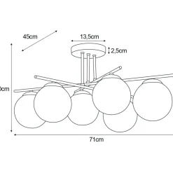 Hot Luksusowa lampa sufitowa z bursztynowymi kloszami K-5414 z serii GRAND Żyrandole Nowoczesne