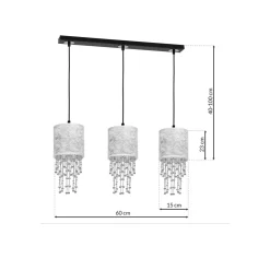 Sklep Kaja Luksusowa lampa wisząca w srebrnym kolorze MLP6435 z serii ALMERIA | Kaja Oświet