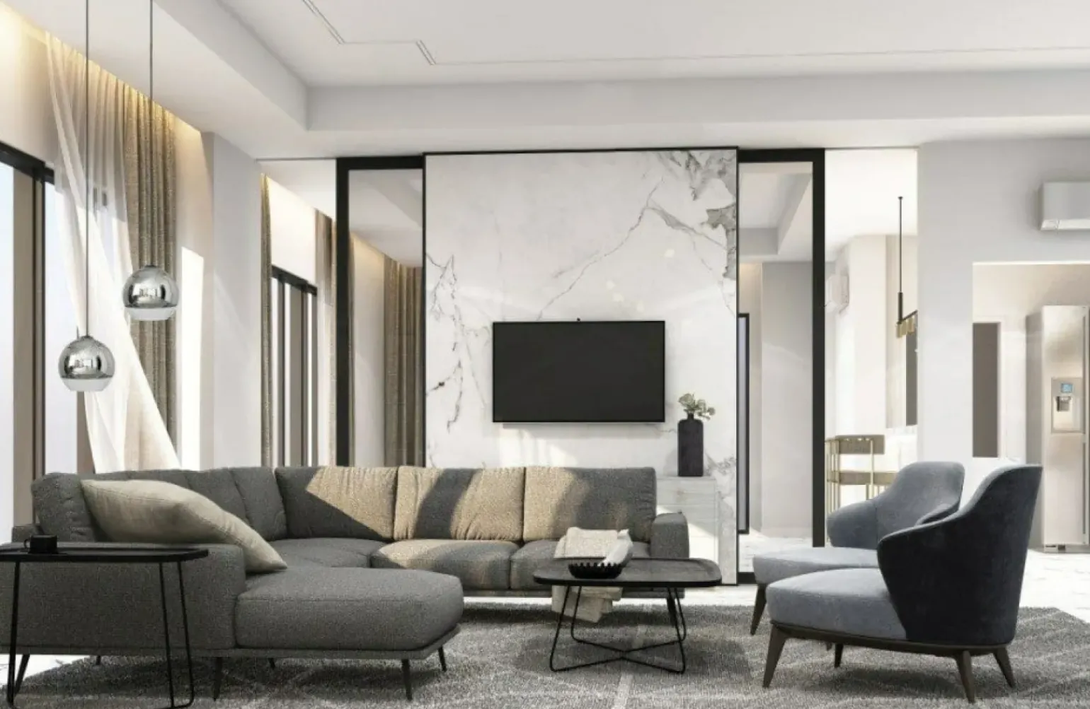 Discount Lustrzana lampa wisząca, o średnicy 25 cm 7606 | Kaja Oświetlenie Żyrandole Nowoczesne