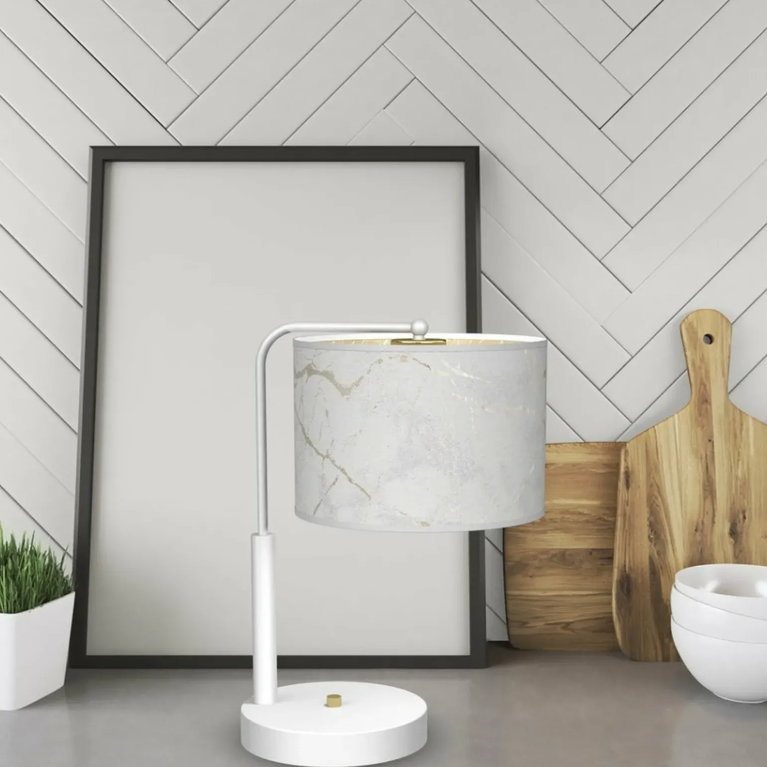 Sklep Kaja Marmurkowa lampa stołowa do sypialni MLP7310 z serii SENSO | Kaja Oświetlenie